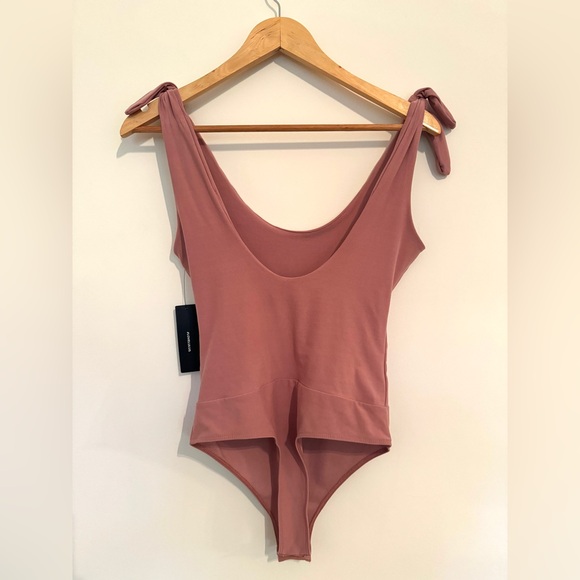 Lulus Mauve Pink Bodysuit with Tie Straps - Pretty Pleased - Size S - Picture 8 of 9